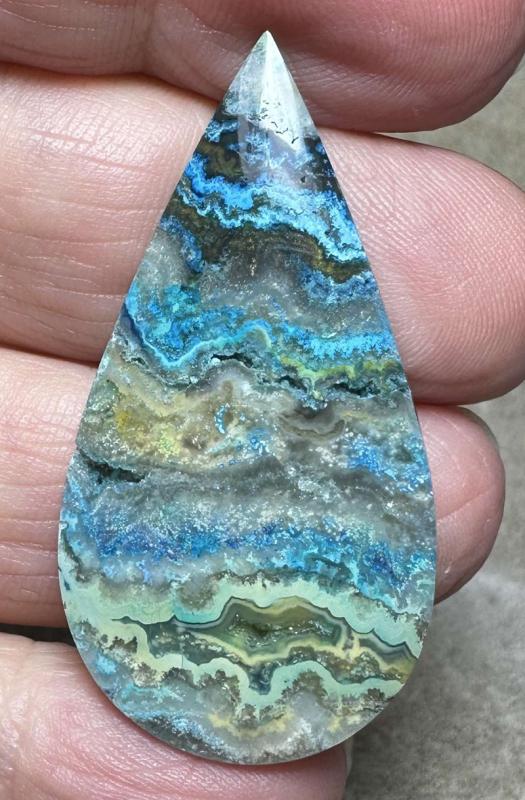 Teardrop 44x23mm Indonesian Crazy Lace Jasper Cabochon 31