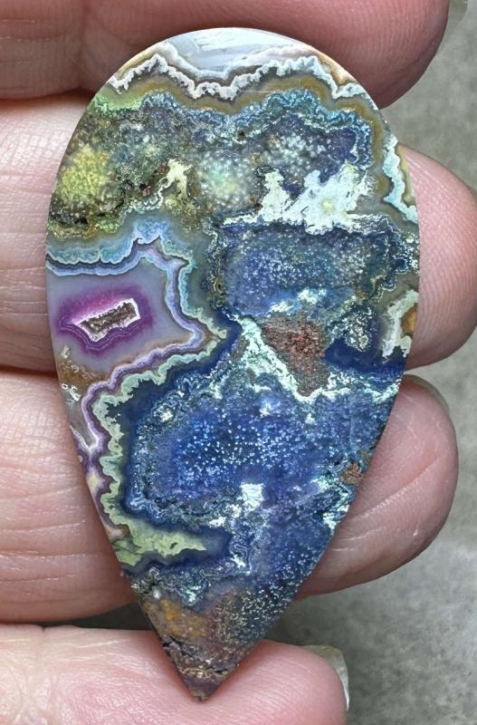 Teardrop 45x23mm Indonesian Crazy Lace Jasper Cabochon 36