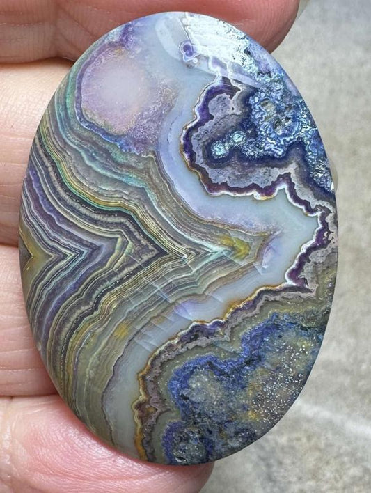 Oval 43x30mm Indonesian Crazy Lace Jasper Cabochon 40