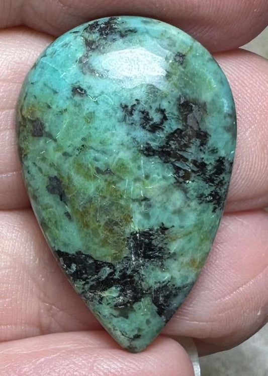 Teardrop 29x19mm African Turquoise Cabochon 48