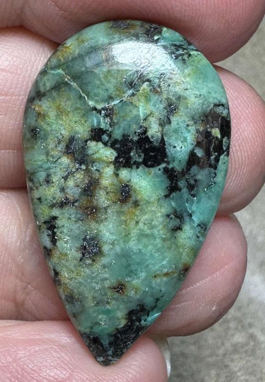Teardrop 33x20mm African Turquoise Cabochon 59