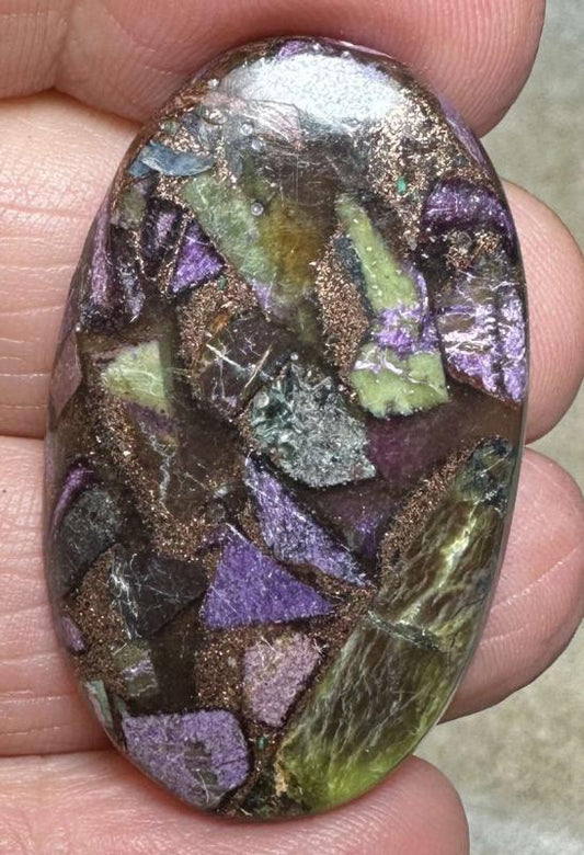 Oval 38x22mm Mohave Atlantasite Cabochon 01