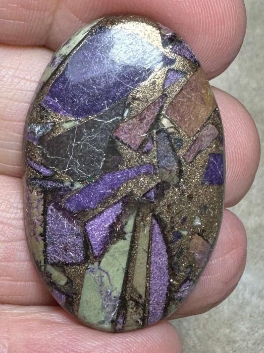 Oval 37x23mm Mohave Atlantasite Cabochon 02