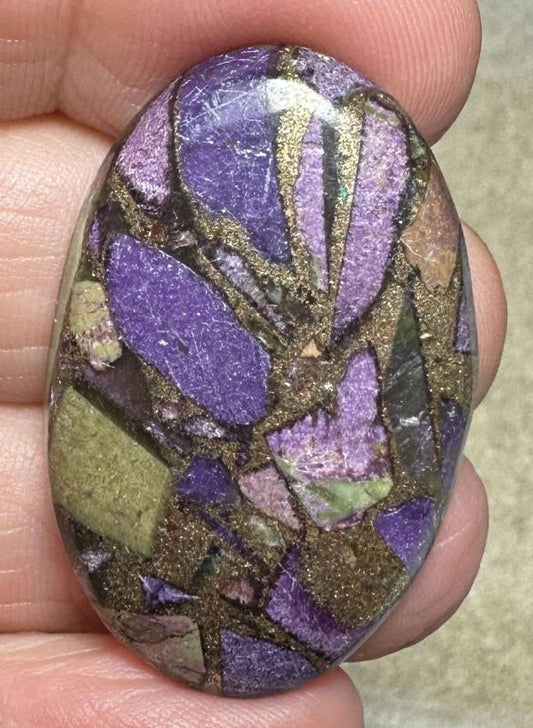 Oval 37x24mm Mohave Atlantasite Cabochon 04
