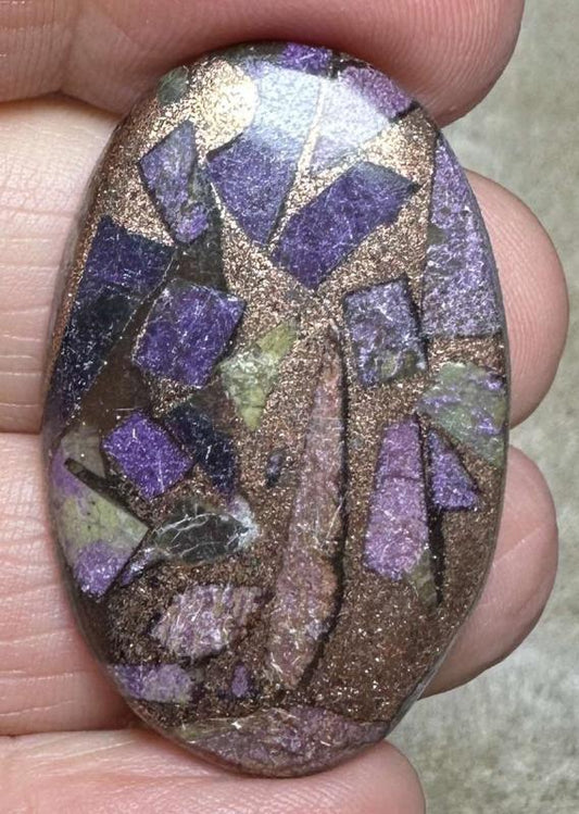 Oval 38x24mm Mohave Atlantasite Cabochon 05