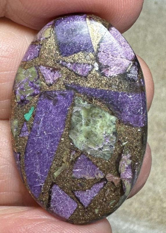 Oval 37x24mm Mohave Atlantasite Cabochon 11