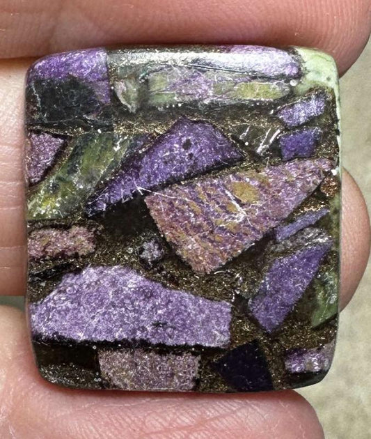 Rectangle 25x22mm Mohave Atlantasite Cabochon 19