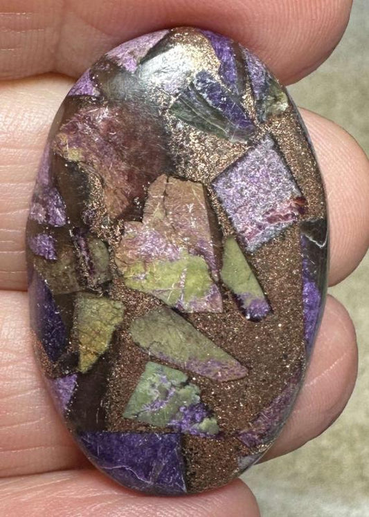 Oval 36x22mm Mohave Atlantasite Cabochon 21