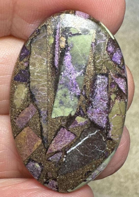 Oval 37x23mm Mohave Atlantasite Cabochon 22
