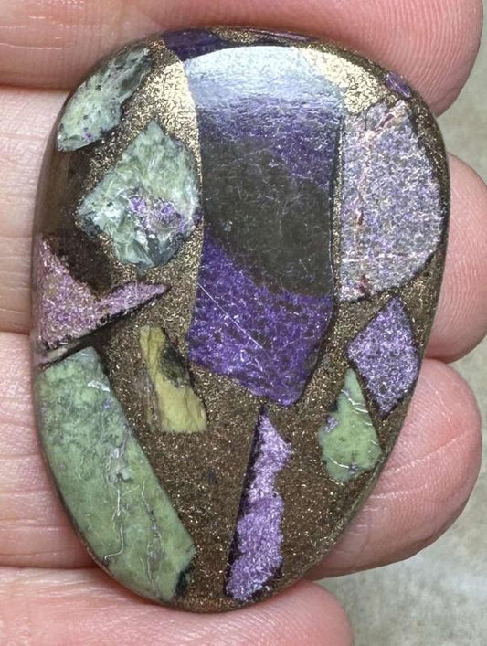 Freeform 37x25mm Mohave Atlantasite Cabochon 23