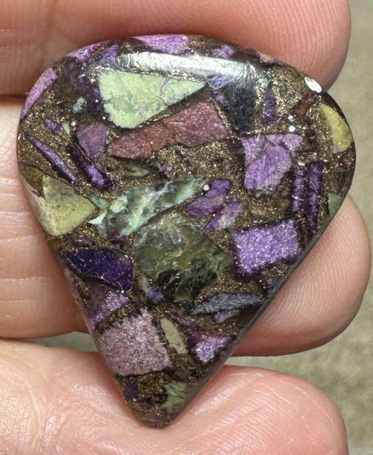 Teardrop 30x25mm Mohave Atlantasite Cabochon 26