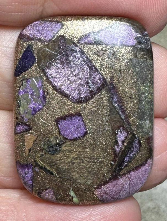 Rectangle 33x25mm Mohave Atlantasite Cabochon 30