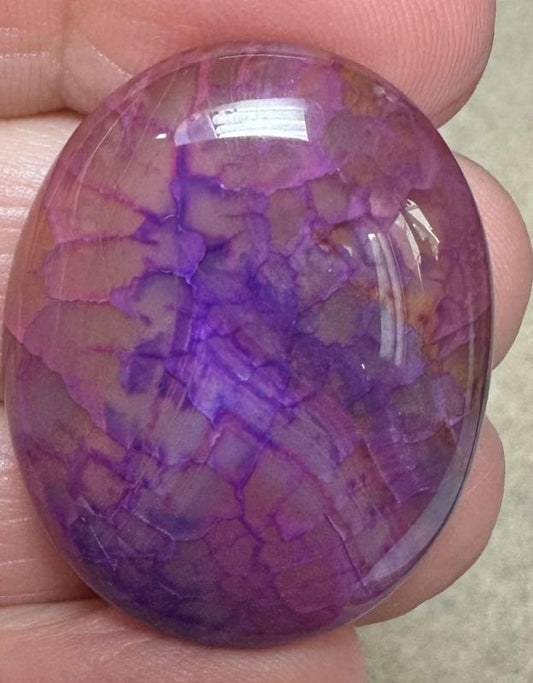Oval 33x26mm Dragon Vein Agate Cabochon 35