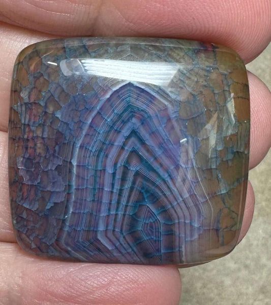 Rectangle 31x30mm Dragon Vein Agate Cabochon 45