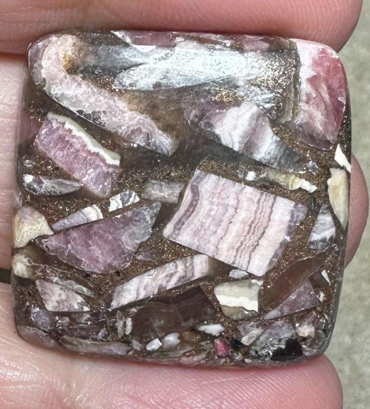 Square 28x28mm Mohave Rhodochrosite Cabochon 12