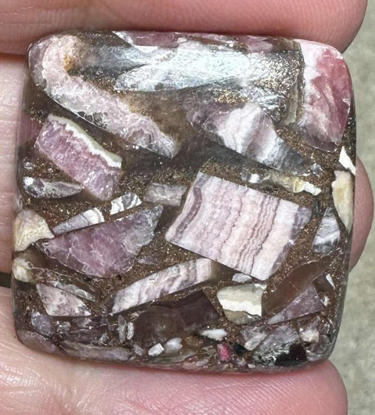 Square 28x28mm Mohave Rhodochrosite Cabochon 12