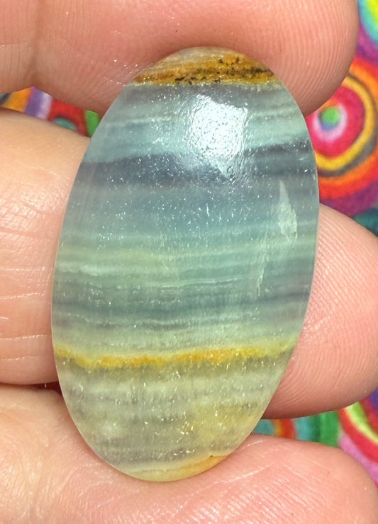Oval 30x18mm Lemurian Aquatine Calcite Cabochon 04