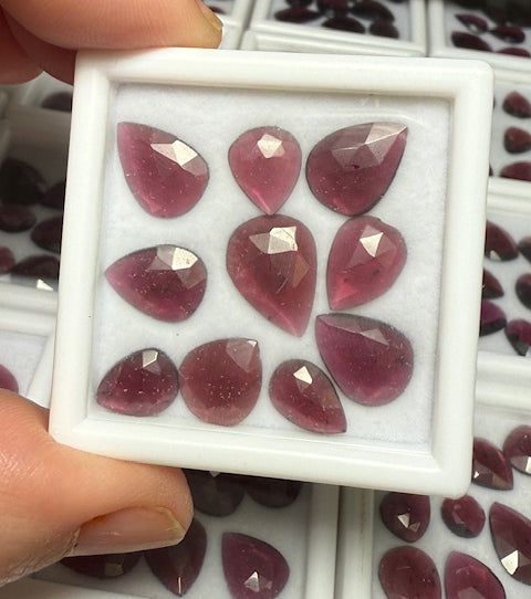 10x Small Mixed Rose Cut Almandine Garnet Cabochon Pack