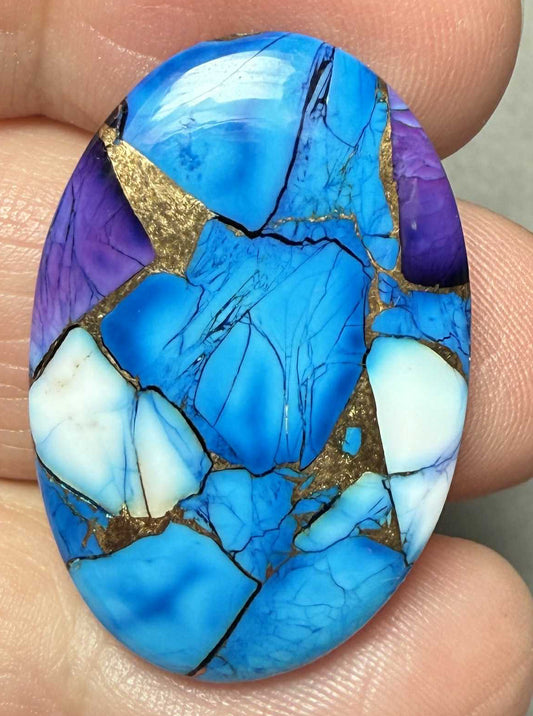 Oval 31x20mm Ice Dahlia Cabochon 06