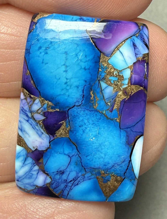 Rectangle 28x19mm Ice Dahlia Cabochon 10
