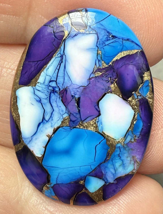 Oval 31x22mm Ice Dahlia Cabochon 14