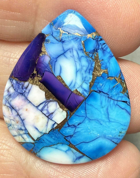 Teardrop 30x25mm Ice Dahlia Cabochon 22