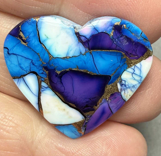 Heart 25x28mm Ice Dahlia Cabochon 28