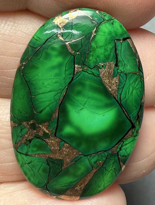 Oval 32x22mm Forest Dahlia Cabochon 16