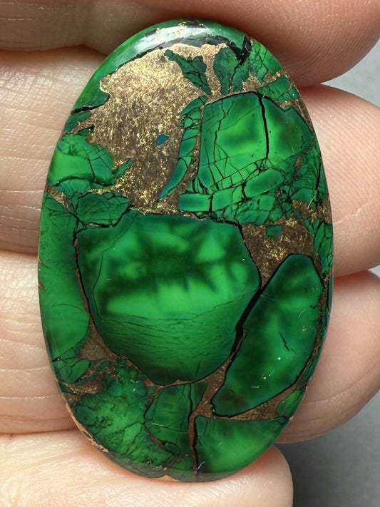 Oval 34x22mm Forest Dahlia Cabochon 18