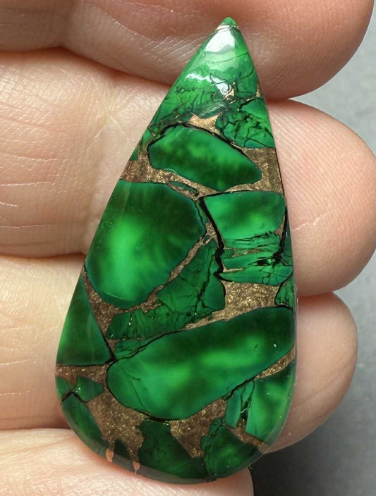 Teardrop 34x18mm Forest Dahlia Cabochon 19