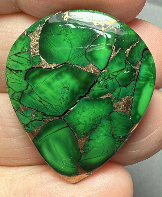 Teardrop 32x27mm Forest Dahlia Cabochon 20