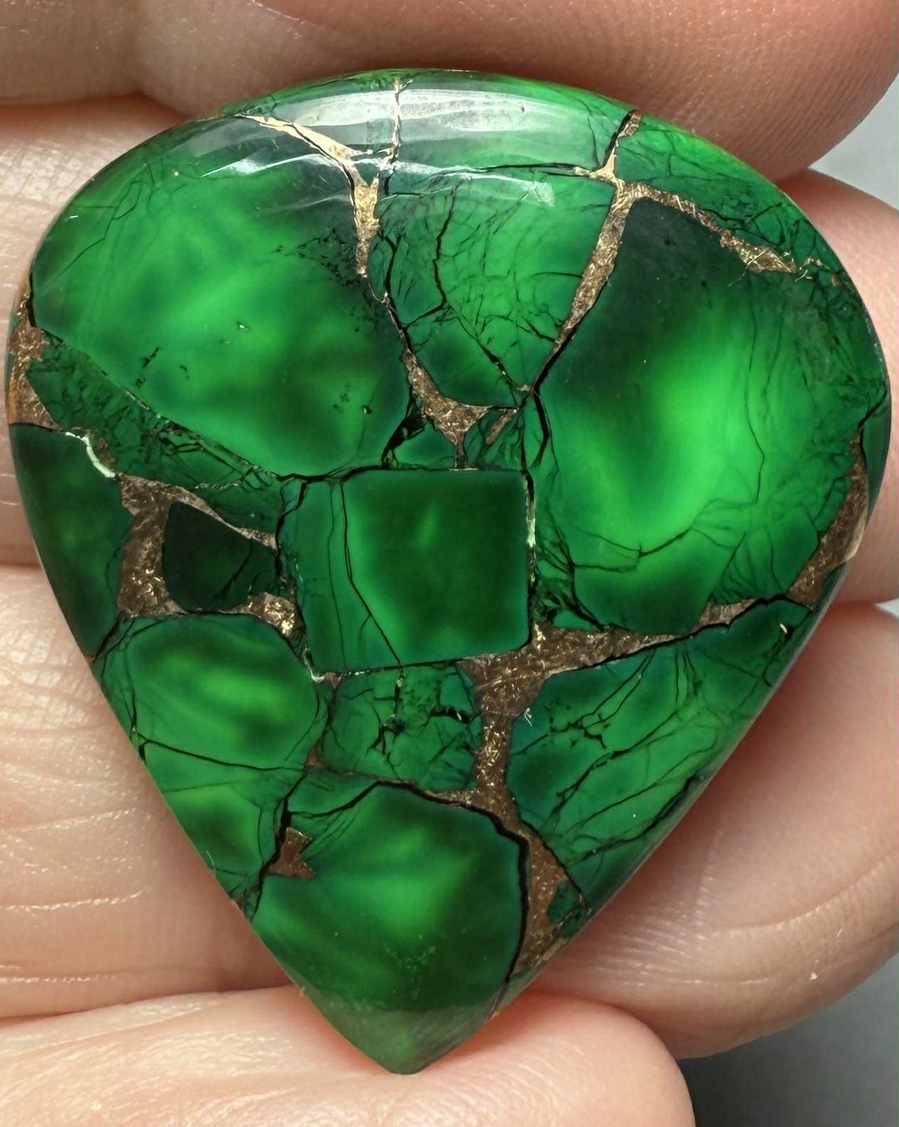 Teardrop 29x25mm Forest Dahlia Cabochon 21