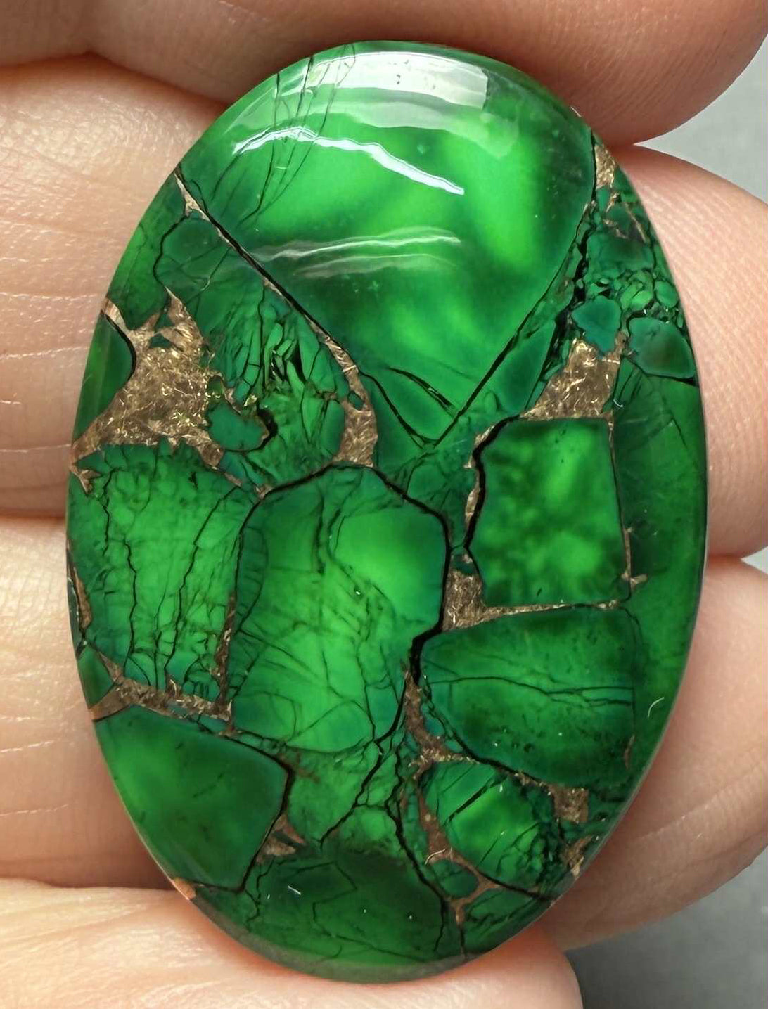 Oval 31x22mm Forest Dahlia Cabochon 24