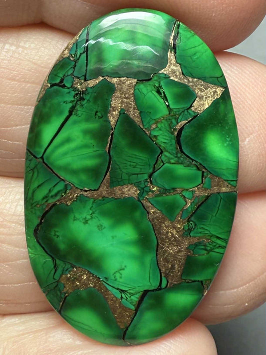 Oval 33x21mm Forest Dahlia Cabochon 26