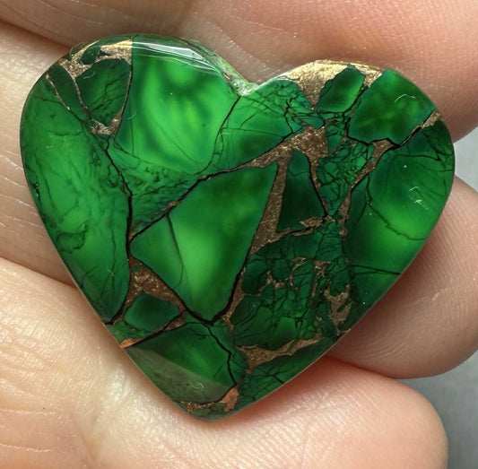 Heart 25x28mm Forest Dahlia Cabochon 27