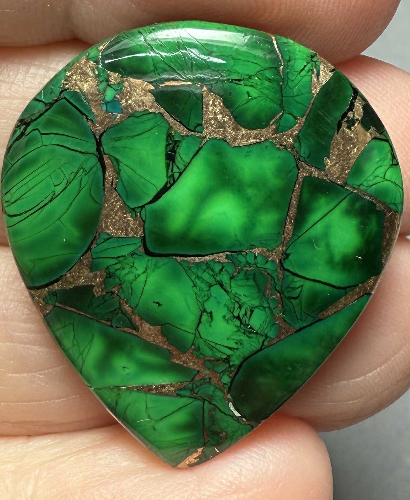 Teardrop 31x28mm Forest Dahlia Cabochon 28