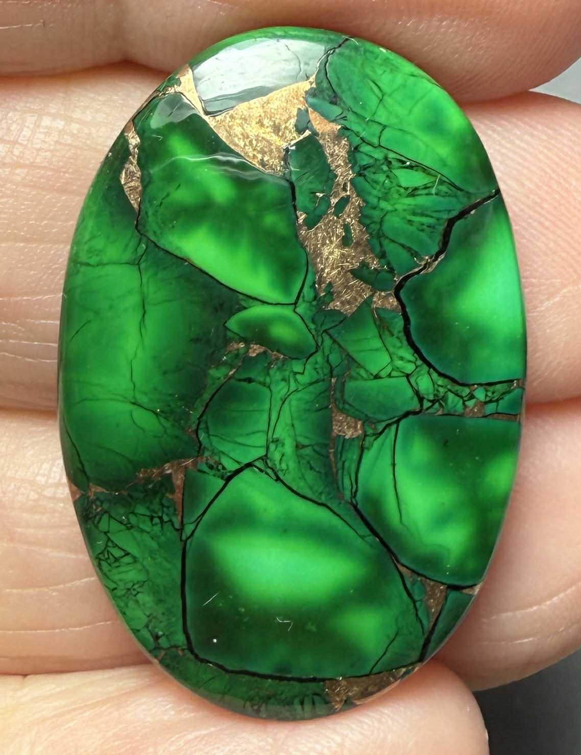 Oval 32x21mm Forest Dahlia Cabochon 29