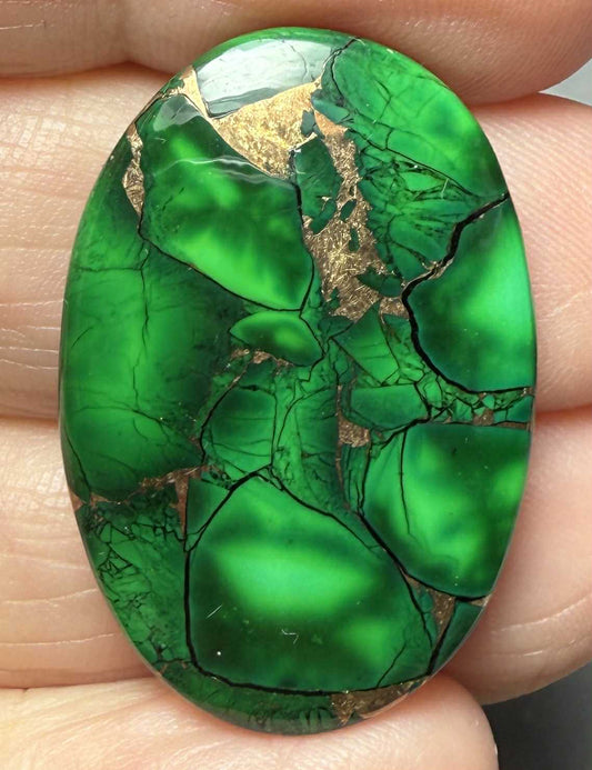Oval 32x21mm Forest Dahlia Cabochon 29