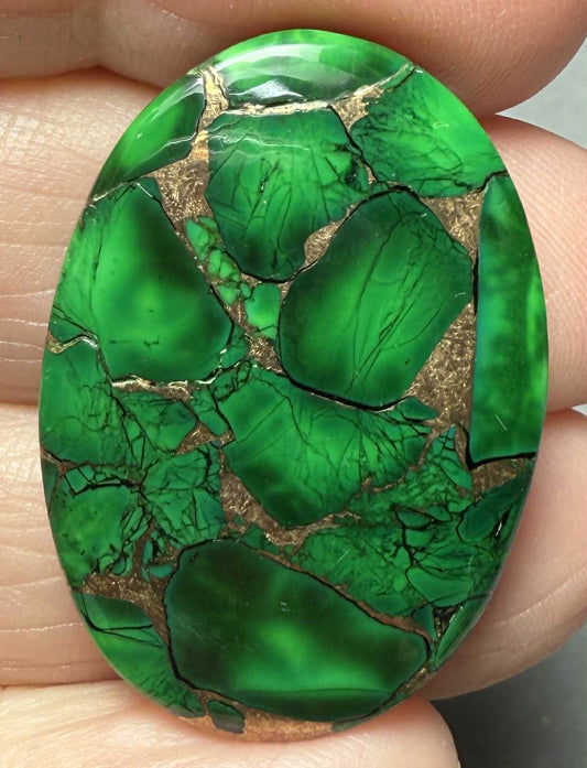 Oval 33x23mm Forest Dahlia Cabochon 30