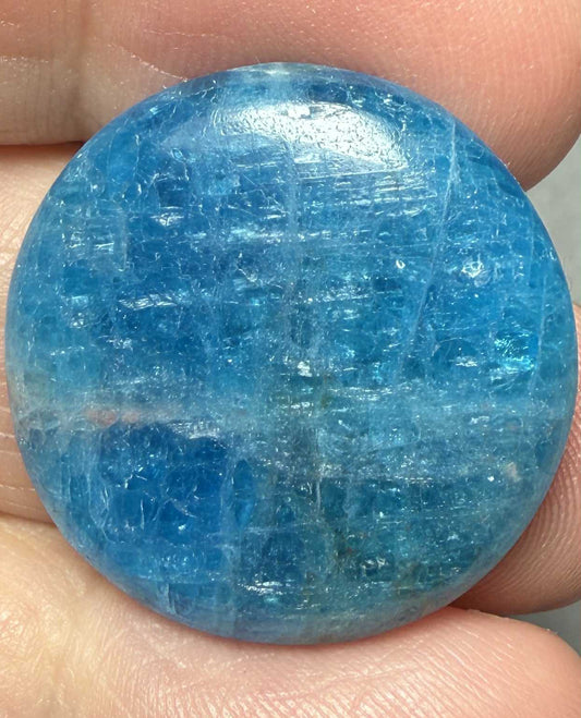 Round 25x25mm Neon Apatite Cabochon 39
