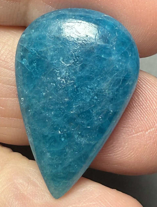 Teardrop 28x18mm Neon Apatite Cabochon 46