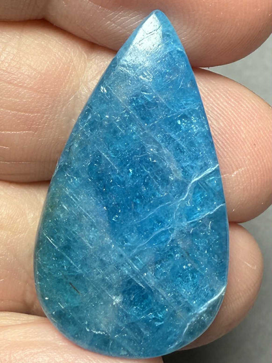 Teardrop 34x19mm Neon Apatite Cabochon 55