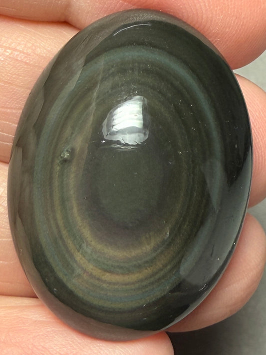 Oval 34x25mm Rainbow Obsidian Cabochon 04