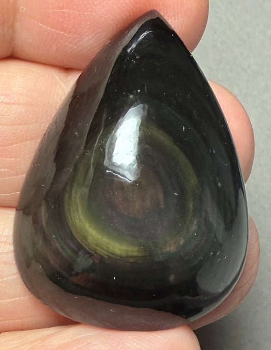 Teardrop 36x26mm Rainbow Obsidian Cabochon 06