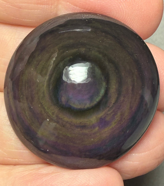 Oval 32x31mm Rainbow Obsidian Cabochon 08