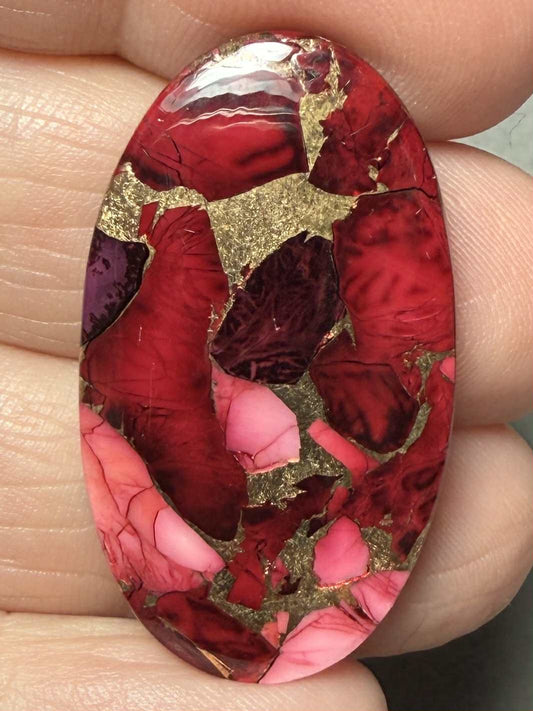 Oval 35x20mm Rose Dahlia Cabochon 02