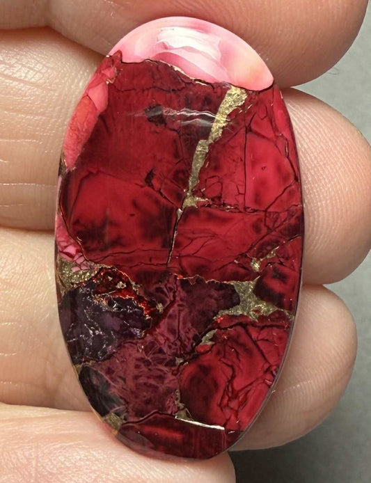 Oval 33x19mm Rose Dahlia Cabochon 03
