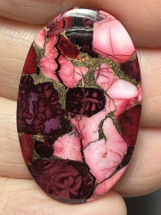 Oval 33x21mm Rose Dahlia Cabochon 05