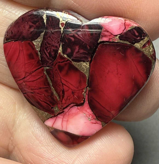 Heart 27x28mm Rose Dahlia Cabochon 08