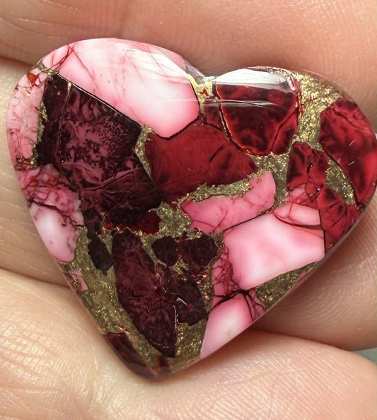 Heart 26x29mm Rose Dahlia Cabochon 11